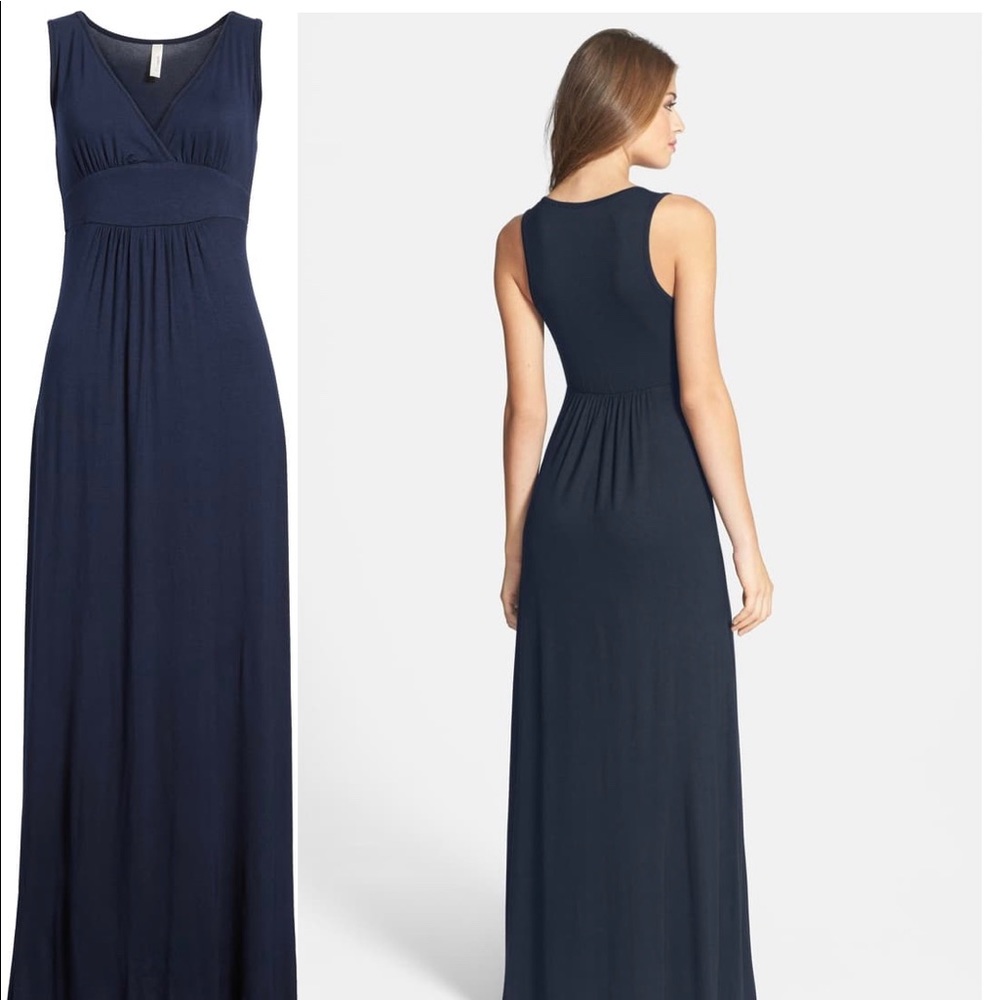 Loveappella V-Neck Jersey Maxi Dress, Petite P